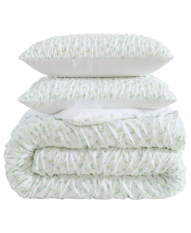 Laura Ashley Rosebuddies Microfiber 3-Pc. Comforter Set, King
