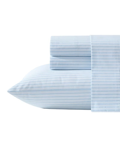 Laura Ashley Bedford Skinny Stripe Cotton Percale 3-Pc. Sheet Set, Twin Xl