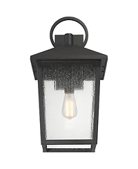 John Timberland Westmont 22" High Modern Outdoor Wall Light Fixture Mount Porch House Weatherproof Sand Black Aluminum Glass Shade