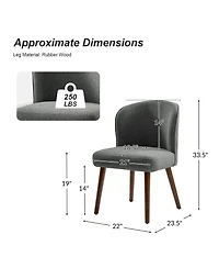 Hulala Home Davia Mid-Century Modern Upholstered Dining Chair with Solid Wood Leg