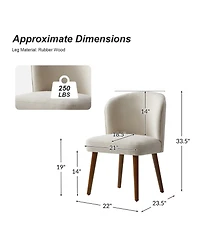 Hulala Home Davia Mid-Century Modern Upholstered Dining Chair with Solid Wood Leg