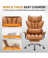 gaomon 400 lb Big and Tall Leather Executive Office Chair with Footrest and Wide Seat