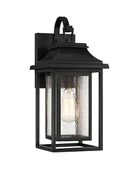 John Timberland Cecile 18 1/4" High Mission Framed Box Outdoor Wall Light Fixture Mount Porch House Waterproof Shiny Black