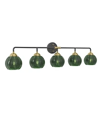 Busdays 5 Light Bathroom Vanity Light Fixture Modern Wall Light with Glass Shades for Mirror Kitchen Dining Room Bedroom Bulb Not Included