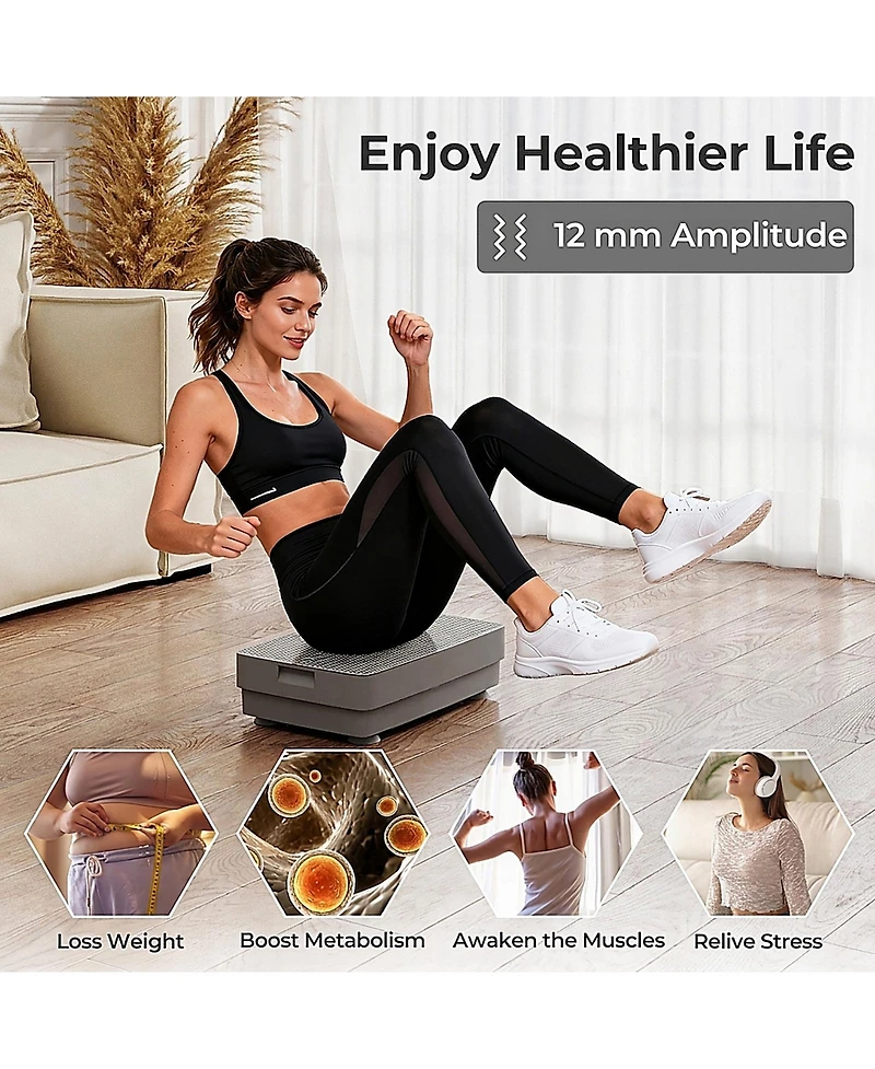Sugift 17.5 in Vibration Plate with Gravity Sensor and Speed Control