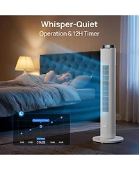 Antarctic Star 42-Inch Smart Tower Fan, App Control, Washable Grille and 12 Speeds