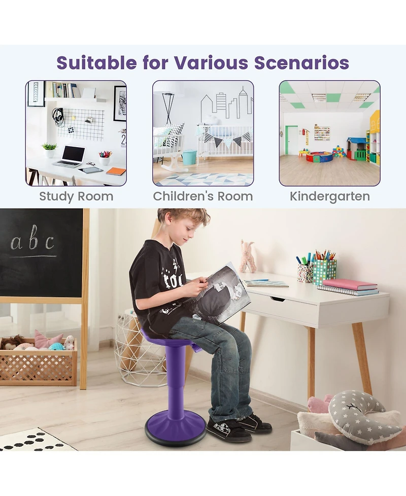 Gouun Adjustable-Height Wobble Active Learning Stool for Office