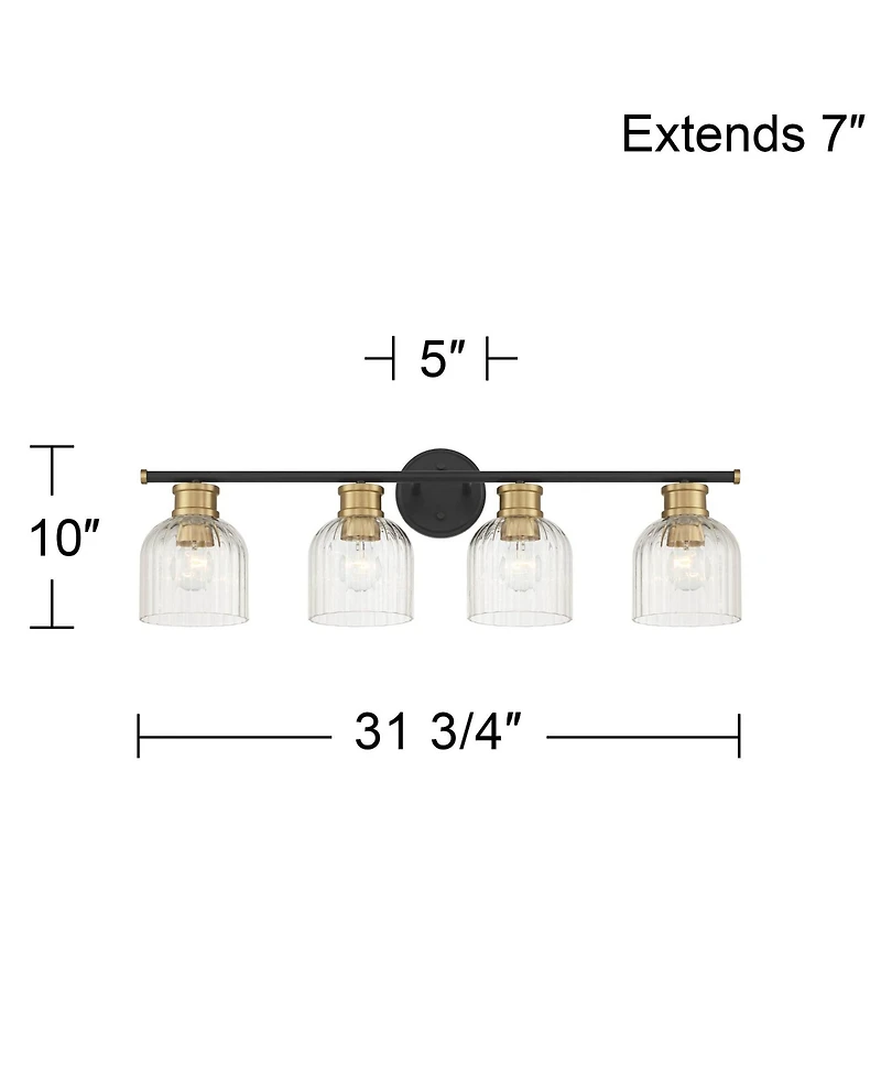 Stiffel Lana 31 3/4" Wide and Warm Brass 4-Light Bath Light