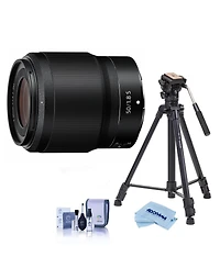 Nikon Nikkor Z 50mm f/1.8 S Lens for Z Series Mirrorless Cameras, Bundle with Slik U8800L 3-Section Aluminum Tripod with Hybrid 3-Way Pan Head