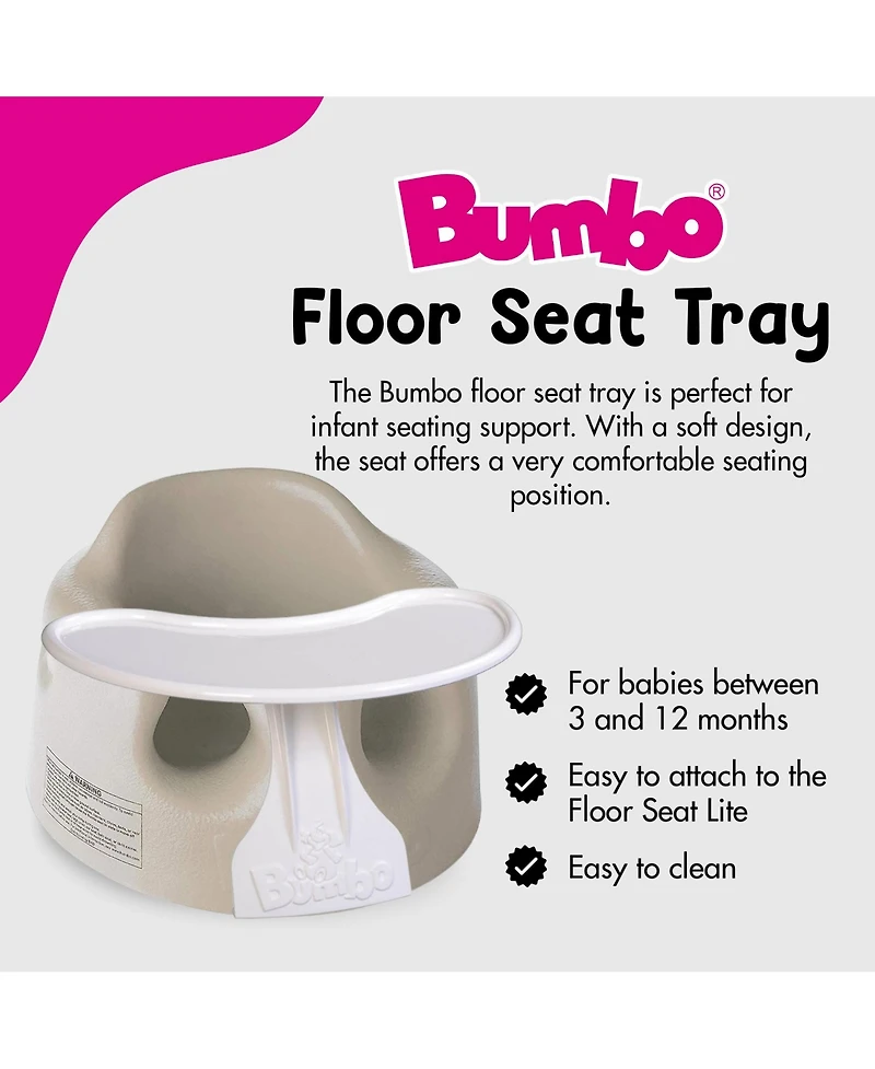 Bumbo Baby Infant Soft Foam Floor Seat with Eating and Play Top Tray Attachment