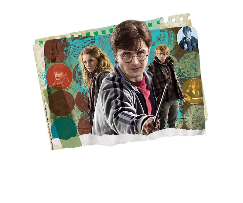 Harry Potter Men's Harry, Hermoine, And Ron Photo Collage T Shirt