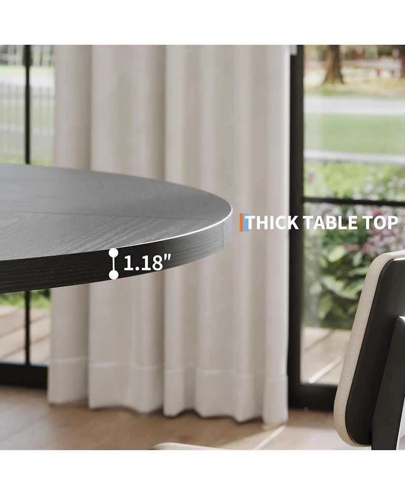 gaomon Dining Table for 4-6, 47 Inch Round Table, Farmhouse Circle Kitchen Room, Kitchen, Living Modern