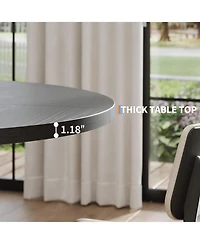 gaomon Dining Table for 4-6, 47 Inch Round Table, Farmhouse Circle Kitchen Room, Kitchen, Living Modern