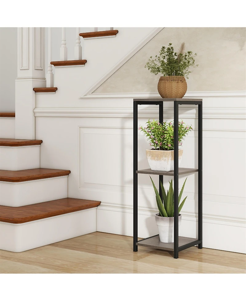 Gymax 3 Tier Tall Metal Plant Stand Corner Plant Holder with Metal Frame