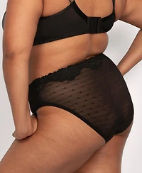 Curvy Couture Women's Sheer Whisper High Cut Brief Panty