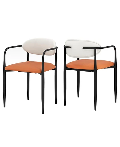 Slickblue Set of 2 Dining Chairs with Cushioned Seat and Curved Back