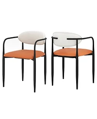 Slickblue Set of 2 Dining Chairs with Cushioned Seat and Curved Back