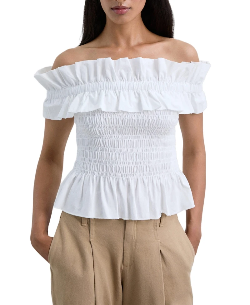 Scalpers Women's Offshoulderpoplin Tee
