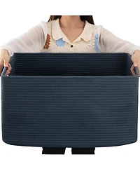 Gnuadz Large Woven Cotton Rope Storage Basket with Handle Gift