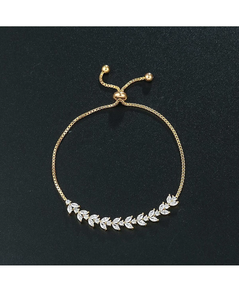 Gnuadz Gold Plated Bridal Tennis Bracelet Women Cz Chain