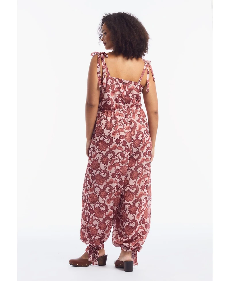 June & Vie Women's Crinkle Chiffon Jumpsuit