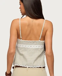 Edikted Women's Elodie Lacey Striped Tank Top