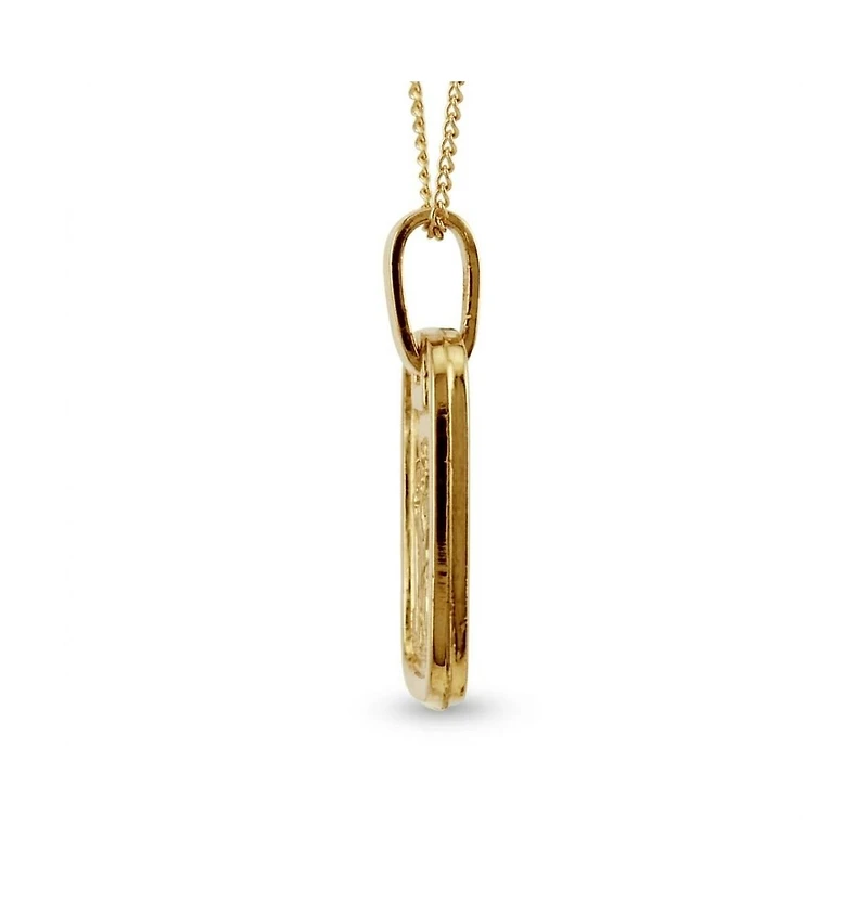 Curata Jewelry Solid 18k Yellow Gold Small Square St Christopher Pendant Necklace 13x10mm Pendant