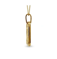 Curata Jewelry Solid 18k Yellow Gold Small Square St Christopher Pendant Necklace 13x10mm Pendant
