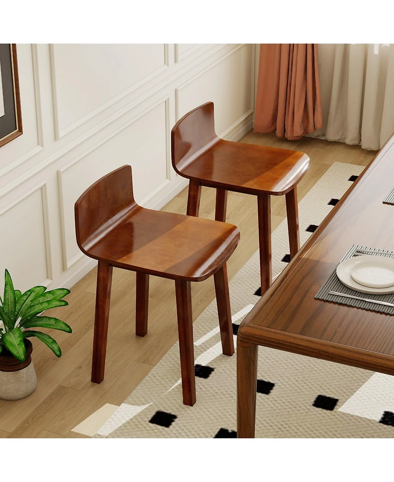 Slickblue Set of 2 Wooden Dining Chairs for Kitchen, Farmhouse Style Armless Side Chairs