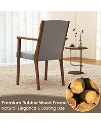 Slickblue Set of 2 Wooden Accent Chairs with Upholstered High Back and Soft Cushion Seating