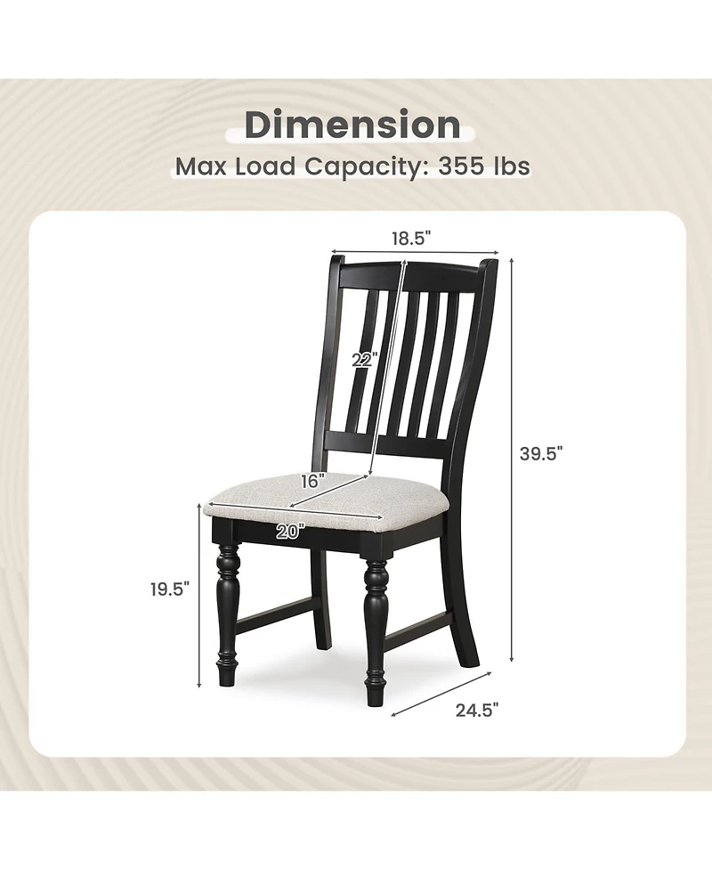 Slickblue Dining Chair Set of 2 Side Chairs with Solid Wood Legs