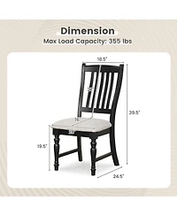 Slickblue Dining Chair Set of 2 Side Chairs with Solid Wood Legs