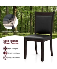 Slickblue Set of 2 Faux Leather Dining Side Chairs with Cushioned Seat for Kitchen and Dining Room