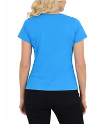 Galaxy By Harvic Women's Divatee Relaxed Fit V-Neck Short Sleeve T-Shirt