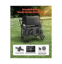 Sugift 4 Seat Wagon Stroller 330 lb Foldable Push Pull with Canopy