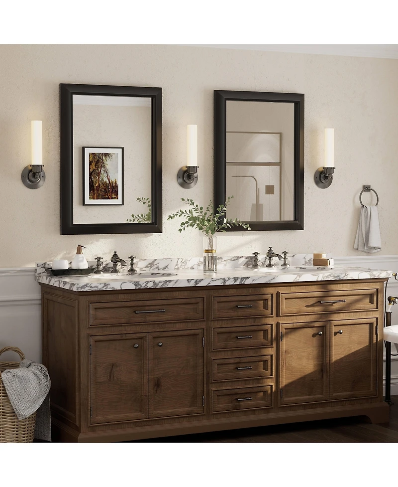 Apmir 22" x 30" Inch Thick Metal Framed Wall Mirrors for Bedroom