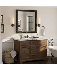 Apmir 36" x 36"-Inch-Thick Metal Framed Wall Mirrors for Bedroom