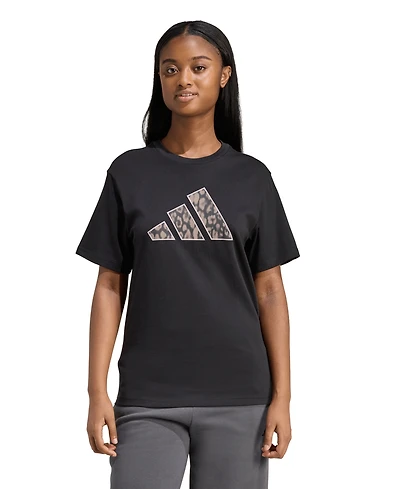 adidas Women's Animal Print Short-Sleeve Cotton T-Shirt