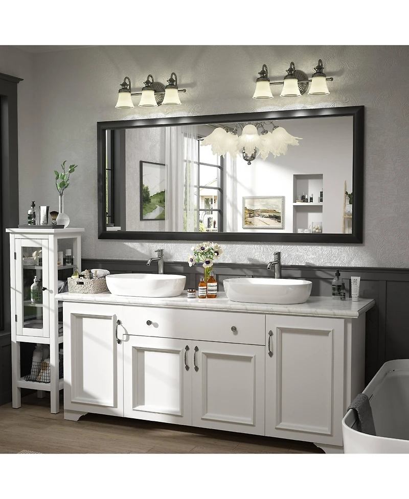 Apmir 72" x 32" Inch Thick Metal Framed Wall Mirrors for Bedroom