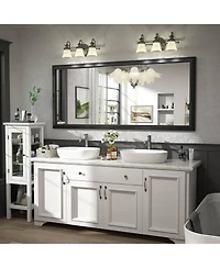 Apmir 72" x 32" Inch Thick Metal Framed Wall Mirrors for Bedroom