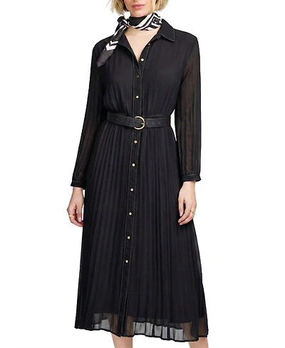 Elle Collection Women's Woven Pleated Dress