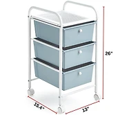 DormCo Suprima Storage Carts - 3 Drawer Shelf