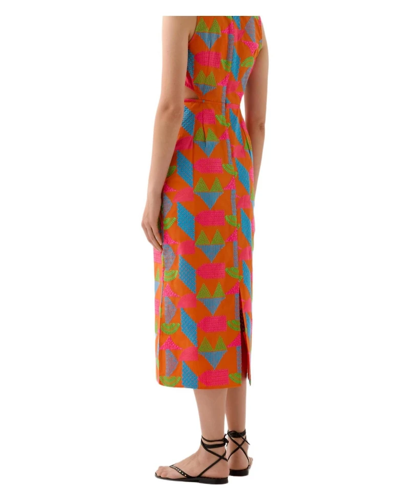 Scalpers Women's Emb Color flattering Dress