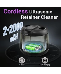 MySmile MS202B Cordless Ultrasonic Retainer and Jewelry Cleaning Pod for Home 48kHz with Digital Timer