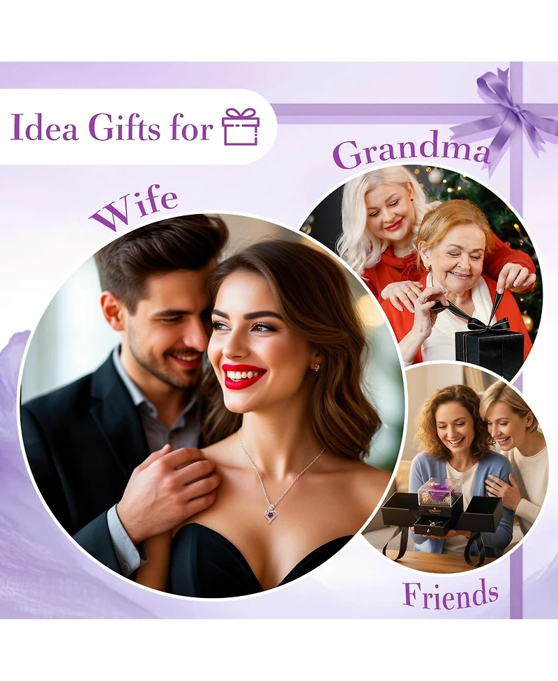 Gnuadz Preserved Rose Necklace Gift For Her