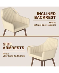 Slickblue Dining Chairs Set of 2 Upholstered Accent with Cushion Seat and Backrest