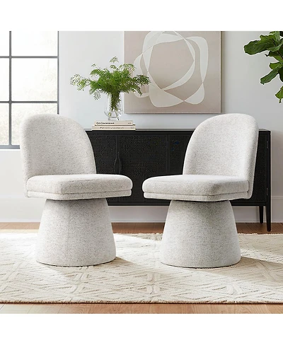 Maison Boucle Swivel Accent Chairs Set of 2, Modern Upholstered Fabric Lounge Chairs