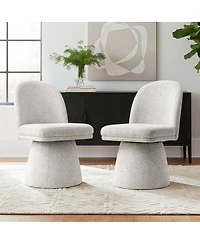 Maison Boucle Swivel Accent Chairs Set of 2, Modern Upholstered Fabric Lounge Chairs