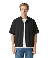 Modenaire Men's Short-Sleeve Stand-Collar Jacket