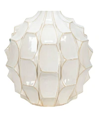 Possini Euro Design Cosgrove Modern Mid Century Table Lamps 26 1/2" High Set of 2 Glazed Ceramic Light Linen Drum Shade for Living Room